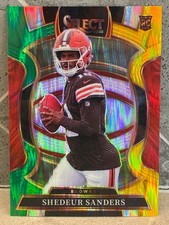 2025 Panini Select Shedeur Sanders Rookie Concours Green & Yellow Shock! Browns!