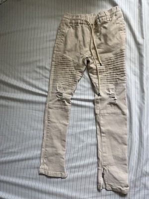 NWT Beau Kids boys khaki Distressed Jeggings Pants Size 9-10Y