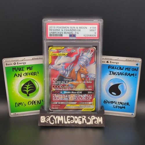 Reshiram & Charizard-GX graded PSA 9 for sale on eBay