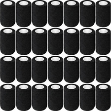 64 Pack Self-Adhesive Cohesive Bandage Wraps for Sports  Pets - Black