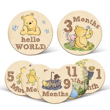 7 Pcs Winnie Baby Monthly Milestone Markers Winnie Double Sided Winnie Baby M