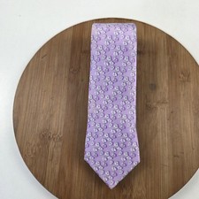Valentino Tie Mens Purple Silk Made In Italy Floral Necktie Dress Pattern