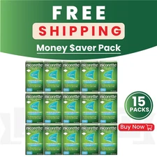 Nicorette 4mg Gum ICY WHITE 105 Pieces PACK OF 15