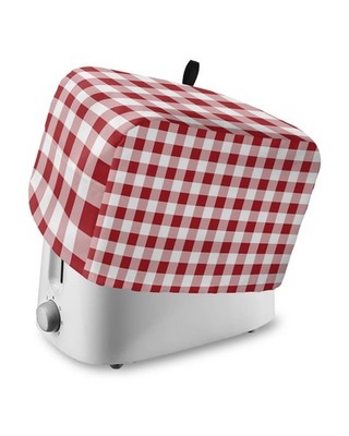 Toaster Cover 2 Slice Red White Plaid Bread Toaster Oven Cover with Pockets B...