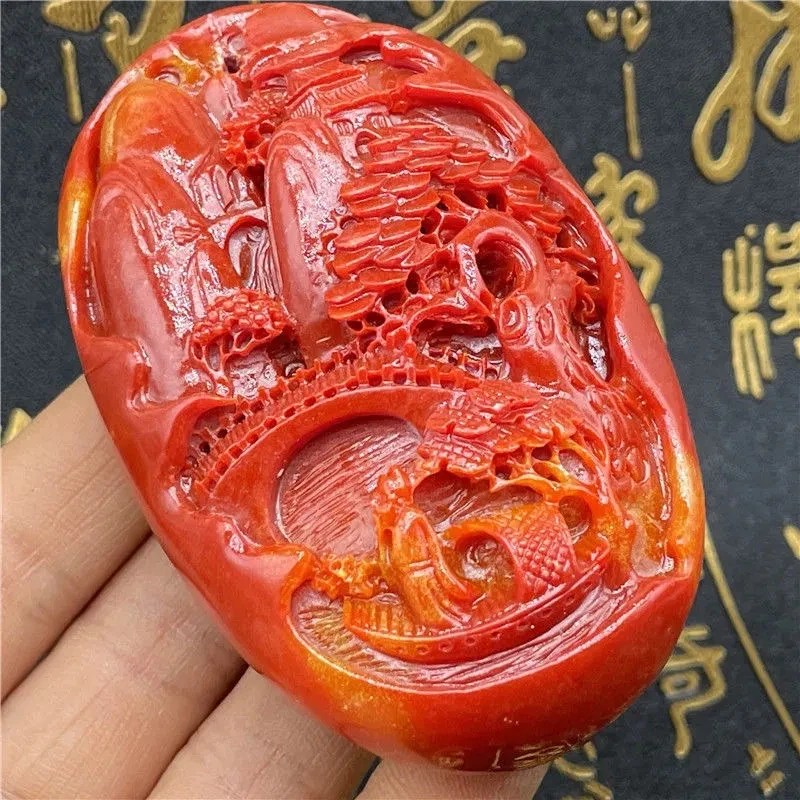 China Colección Tibetana Shoushan Piedra Talla Paisaje Pintura Colgante- Foto 2 de 4