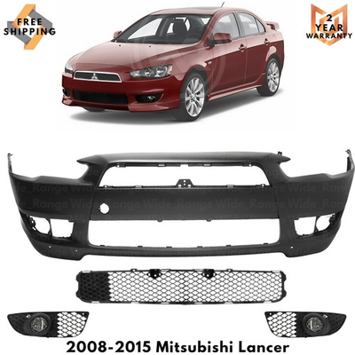 #ad Front Bumper Cover Fascia amp; Fog Light Assembly For 2008 2015 Mitsubishi Lancer $277.00