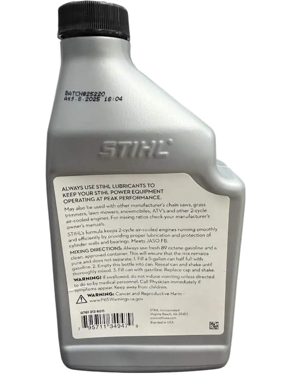 0781 313 8011 &ndash; Ultra Synthetic 2-Cycle Engine Oil, 12.8 oz, 5 Gallons &ndash; STIHL G