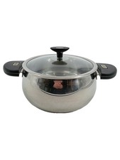 TCM Kochtopf Edelstahl 18/10 mit Glasdeckel 4L Induktion Gas Elektro