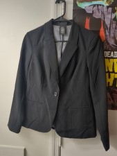 Metaphor Women's Petite Blazer Black/Grey 8p Medium