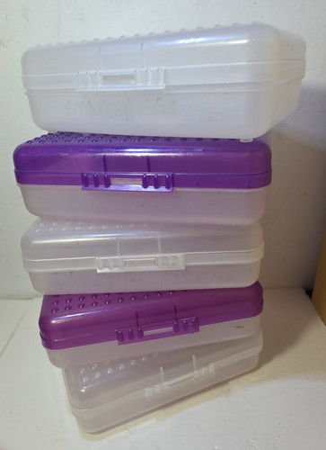 Lot of (5) Vintage 90's SPACEMAKER Pencil Boxes by Newell Office Products