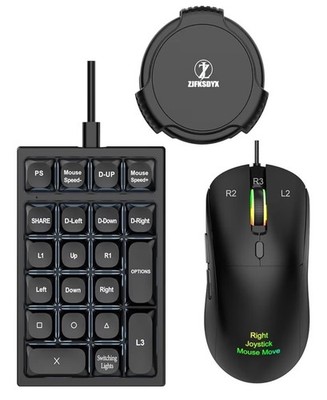 21 Key Mechanical Gaming Keyboard & Gaming Mouse Converter Set for PS4