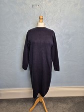 Uniqlo Jumper Dress Size Large Oversized Knit Navy Souffle Yarn Minimal Office