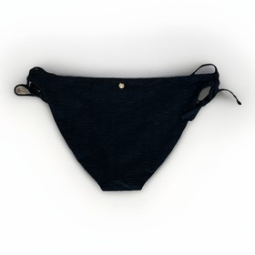 Victoria's Secret Swim Mix & Match Side-Tie Bikini Bottom, Black Fishnet, Medium