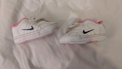 Nike First Court Traditional Lea Baby Schuhe Turnschuhe Rosa Weiß Größe 0,5 Eur 16