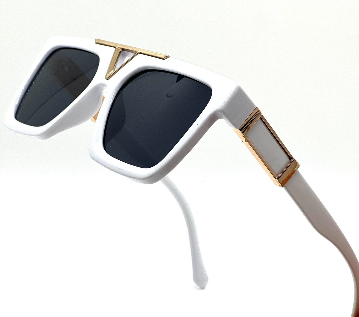 Men's Retro Square Sunglasses - Gold Hip Hop Style UV400 Protection Fashion Shades