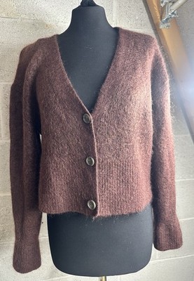 Paris atelier & other stories schokobraune Mohair/Wollmischung Strickjacke Gr. M