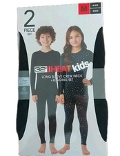 32 Degrees Heat Kids Thermal Set Long Sleeve Shirt  Legging Size M 8/10, Black