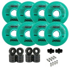 Rink Rat Roller Hockey Wheels Rinkster Dangl Teal/Blue with Hybrid Ceramic Bear