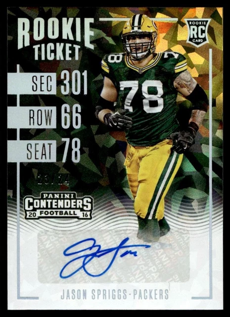2016 Panini Contenders Cracked Ice Jason Spriggs Rookie Autogramm 23/24 Packers #194