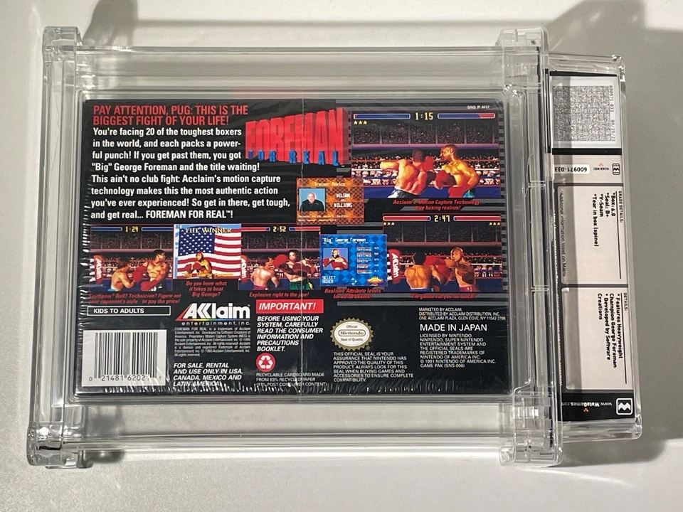 FOREMAN FOR REAL - 1995 SNES SUPER NINTENDO - FACTORY SEALED - WATA 6.0 / B+ - Image 4 of 4