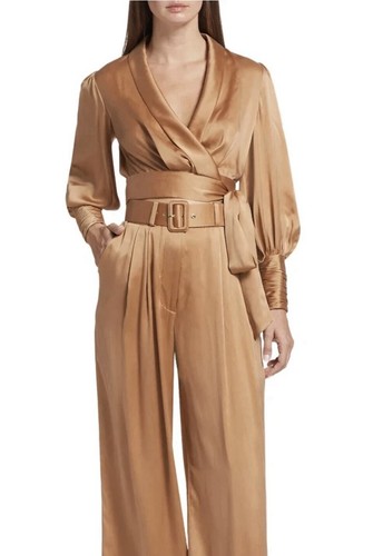 Zimmermann Long Balloon Sleeve Silk Wrap Blouse Top Size 0 US / 6-8 AU