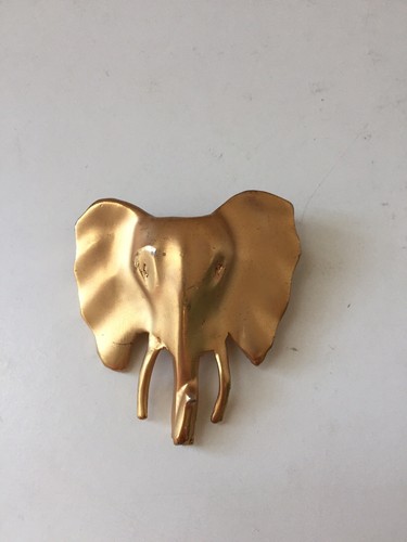 Broche Ancienne Art Déco - Éléphant - Plaqué Or 18k (750) - Créateur Inconnu