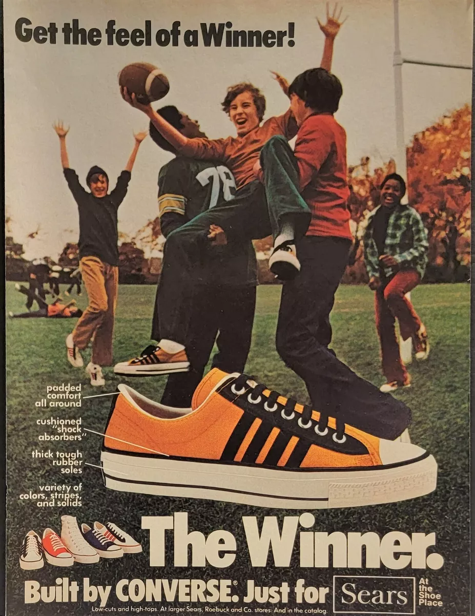 1976 Converse Sneakers Tennis Shoes Print Ad Low cuts High Tops