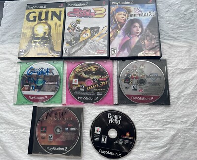 Sony Playstation PS2 Games Lot of 8: Gun, Final Fantasy X-2, Kingdom Hearts, Etc