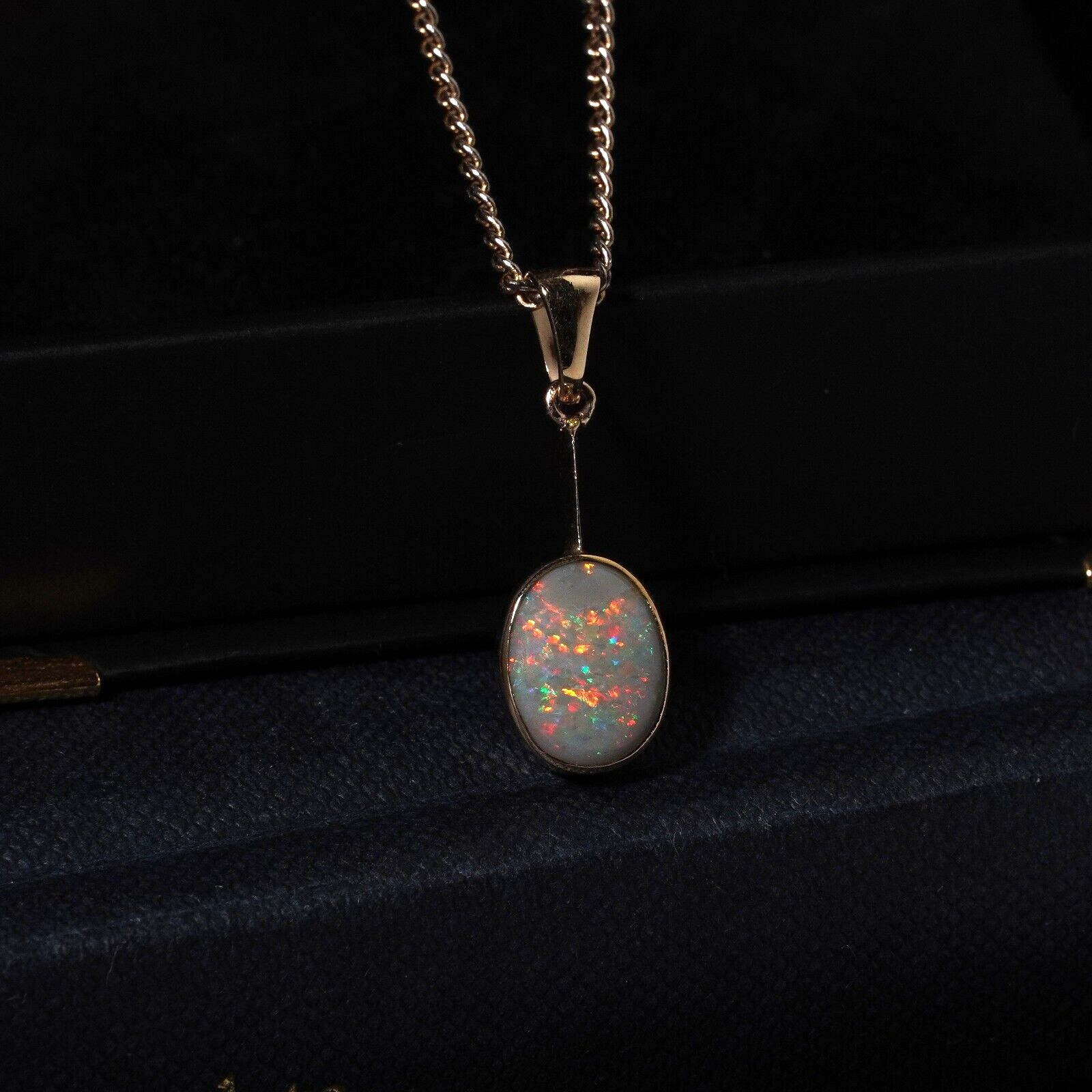Antique Edwardian 1.4ct Solid Back Opal 9ct Gold … - image 6