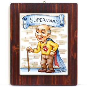 Supernonno Quadro In Ceramica Idea Regalo Originale Nonno Compleanno Ebay