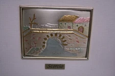 CERTIFIED ITALIAN STERLING SILVER 925 FRAMED ARTWORK SCORCIO (GLIMPSE) HOUSE