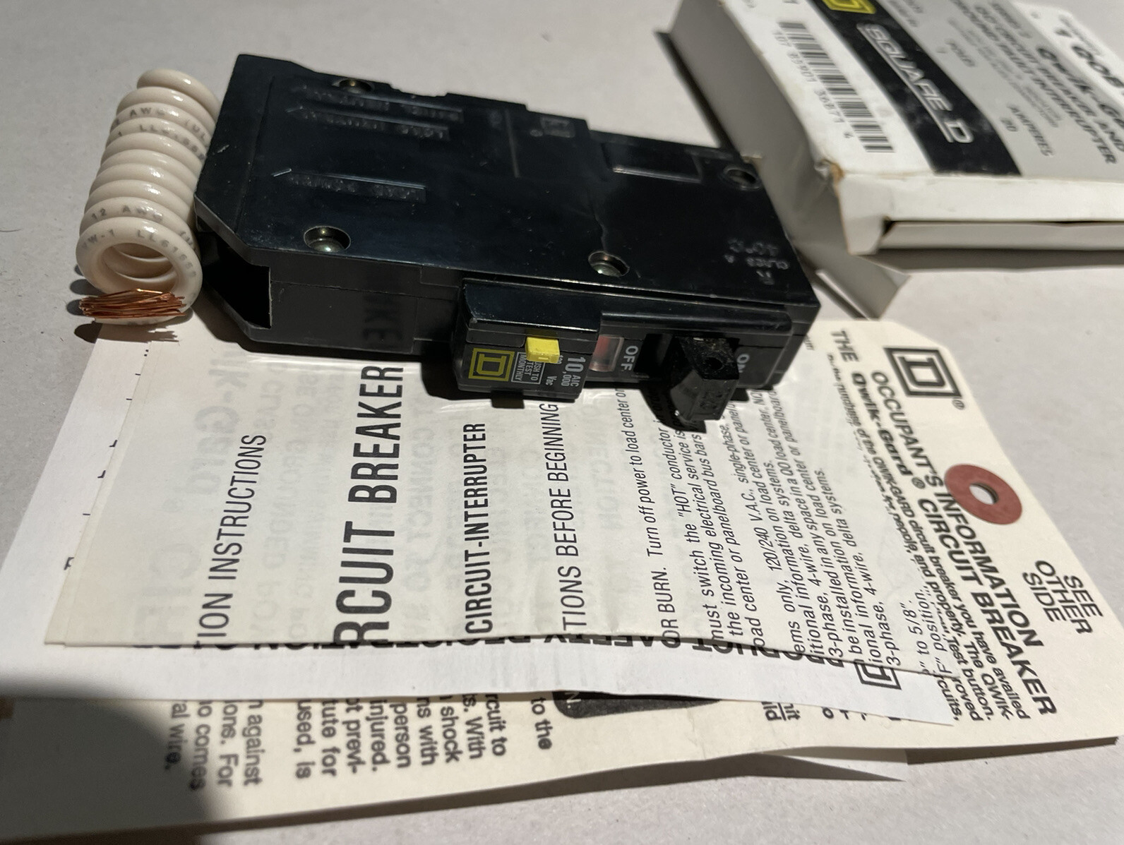 QOB120GFI Square D 20 Amp Single Pole GFCI BoltOn Circuit Breaker 785901368717 eBay