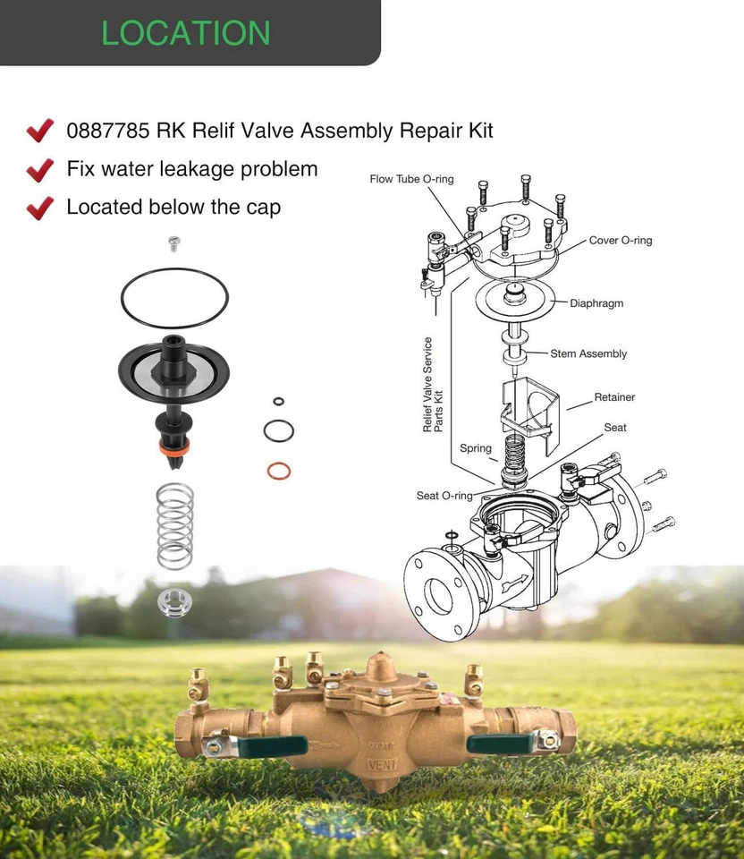 0887785 1" Total Relief Valve Repair Kit Fits LF009M2, 009M2 Backflow Preventers - Image 3 of 4