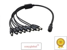 DC Power Splitter 8Ch 1 Female to 8 Male Connector CCTV Security System Camera
