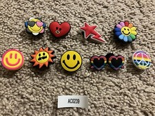 Peace/Rainbow/Smiley Face Themed Shoe Charms for Crocs Shoes C - Set of 9