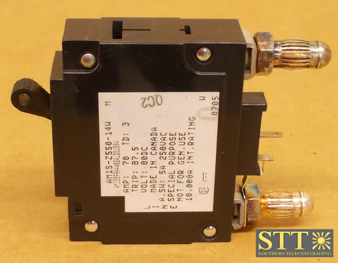 AM1SZ55014W HEINEMANN 70 AMP MID TRIP BULLET CIRCUIT BREAKER 80 VDC