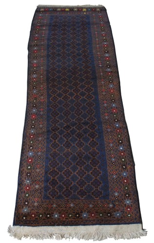 Vintage Handmade Wool Nomadic Area Rug Runner Geometric 8 Point Stars 3' x 9'