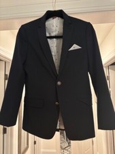 Tommy Hilfiger Boys Navy Blue Suit Jacket Coat w/Brass Buttons size 14 R