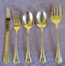 5 Piece Tableware Katrinka (Gold Electroplate) by Hampton Silversmiths 262