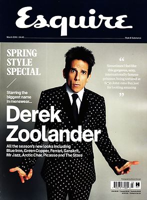 ESQUIRE UK March 2016 DEREK ZOOLANDER Ben Stiller TOMO KURATA Jackson Hale @NEW@