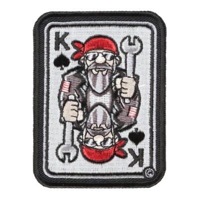 King Biker Wrench Playing Card Patch, Gambling Patches