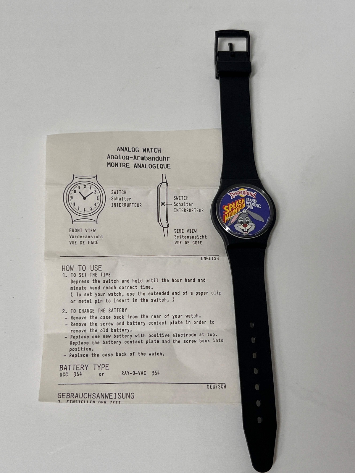 Vintage Disneyland Splash Mountain Grand Opening Watch Brand New