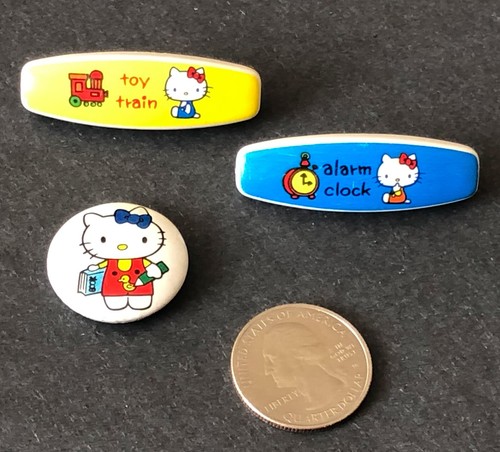 Hello Kitty Correas de Pelo y Pin Reloj Infantil Tren Lote 1976 Japón De Colección - Imagen 6 de 8