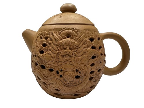 Chinese Yixing Zisha Clay Handmade Exquisite Lettering Teapot