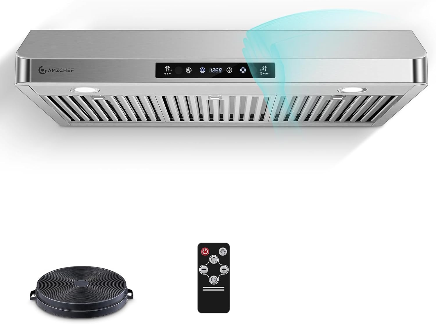 under Cabinet Range Hood 36 Inch, 750CFM Stainless Steel Kitchen Stove Vent Hood