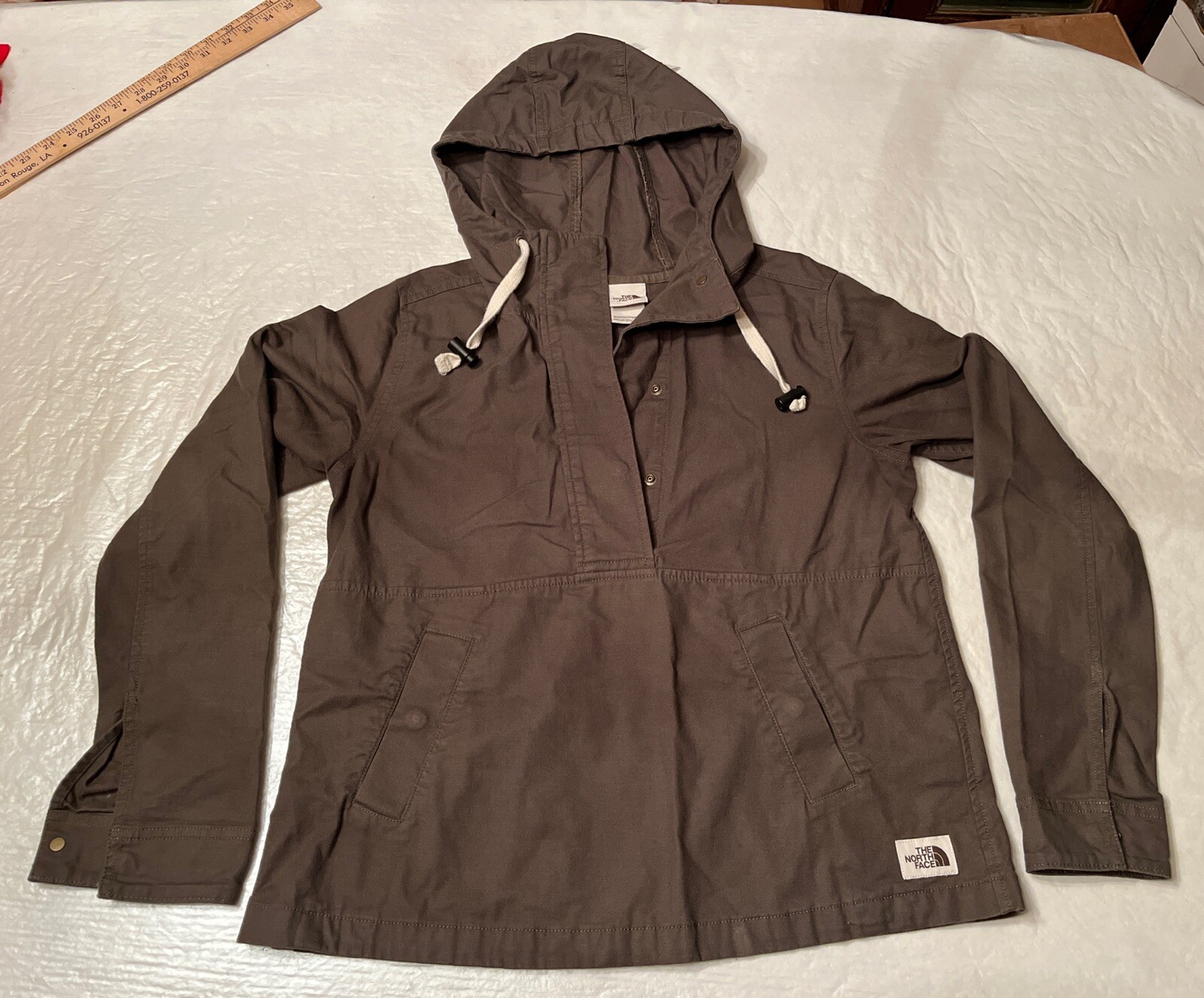 North Face Shipler Anorak womens small hooded snap pullover jacket in green NF0A3YSU