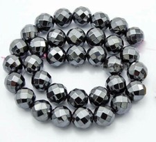 AAA HEMATITE GEMSTONE JEWELRY MAKING CRAFT BEADS FACETED 8MM ROUND BEAD HS52