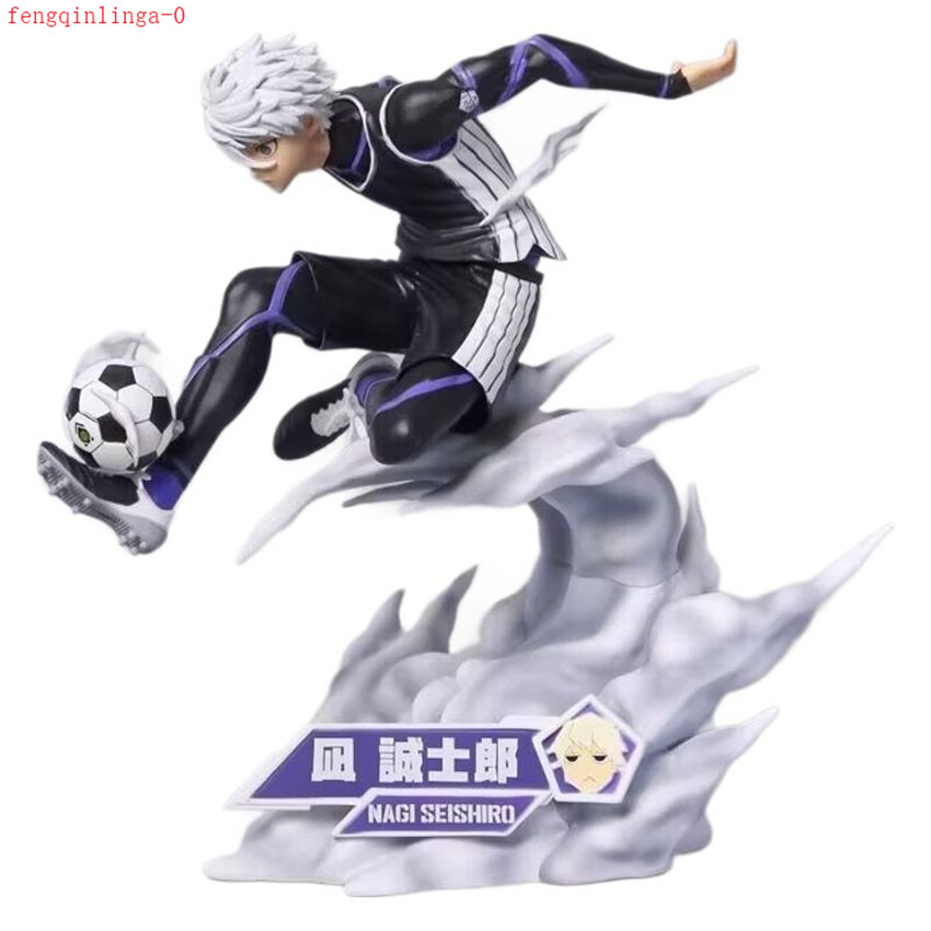 Blue Lock Nagi Seishiro Playing Football Anime Figure Model Statue