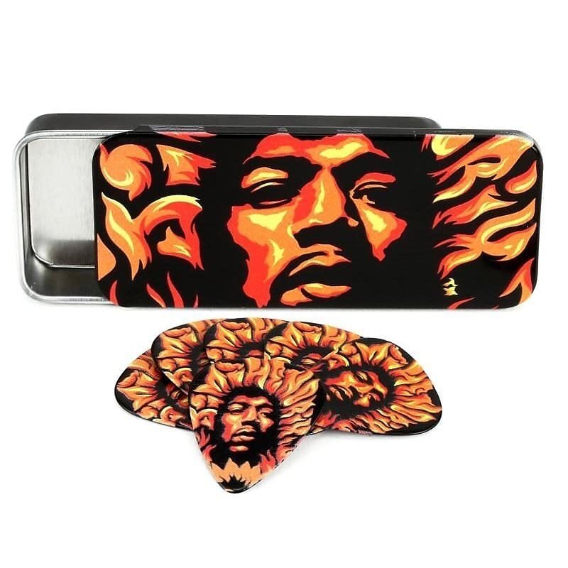 Dunlop Guitar Picks Jimi Hendrix Voodoo Fire Heavy Tin JHPT14H eBay