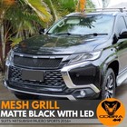 Front Bumper Mesh Style Grill fits Mitsubishi Pajero Sport 16 - 19 Matte black